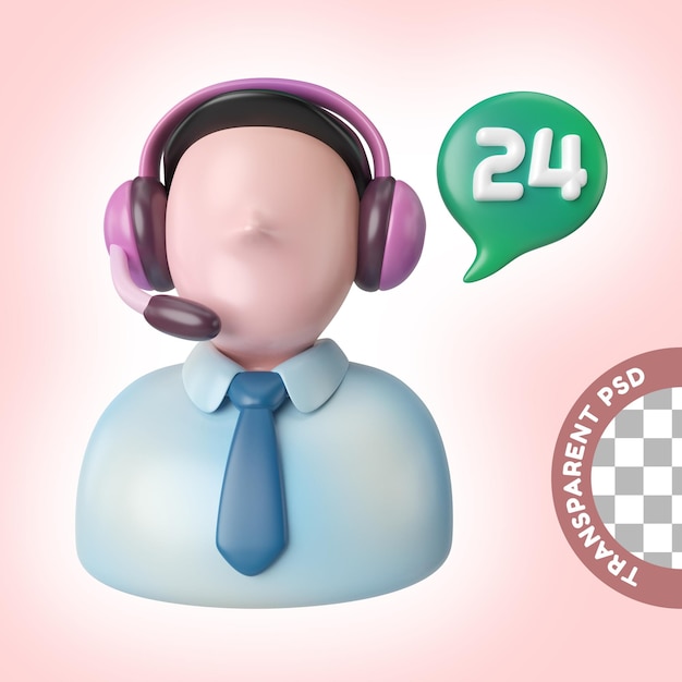 PSD call center 3d illustratie pictogram