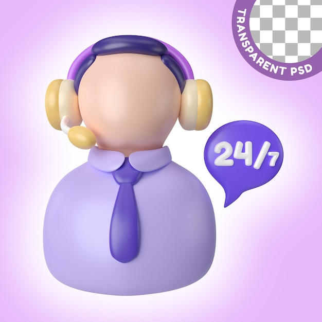 PSD call center ikona ilustracja 3d