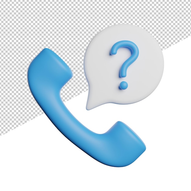 call help center front view 3d rendering icon illustration on transparent background