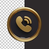 PSD call icon gold 3d
