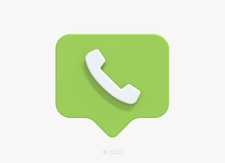 PSD call icon for social media or web 3d render illustration