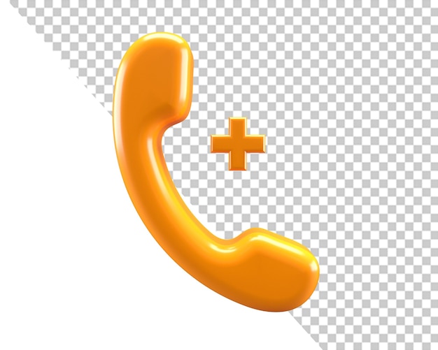 Call phone add emergency service gold 3d icon