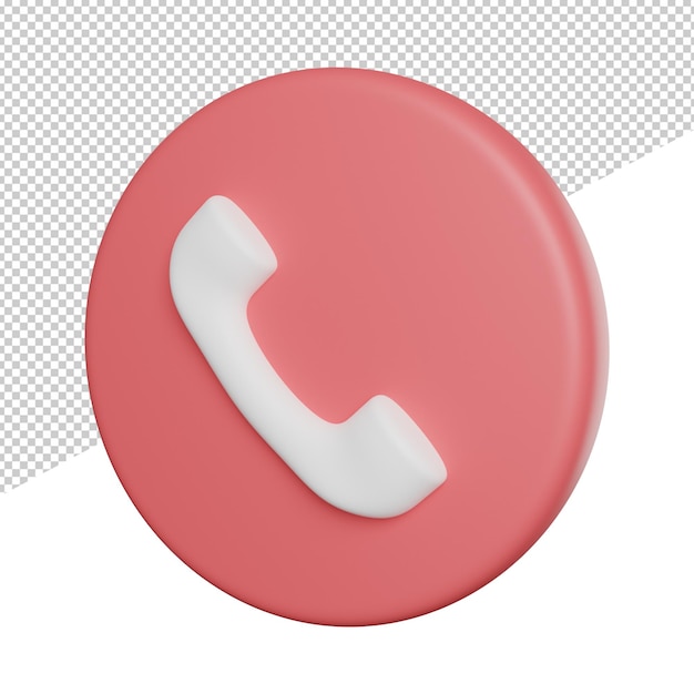 Call sign phone side view 3d rendering icon illustration on transparent background