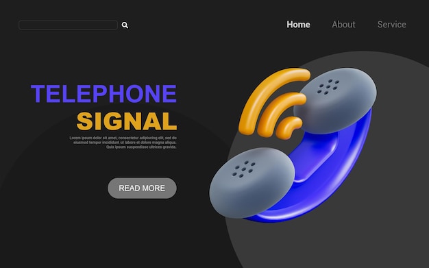 call  sign with WIFI on dark background 3d render concept for communication voice signal