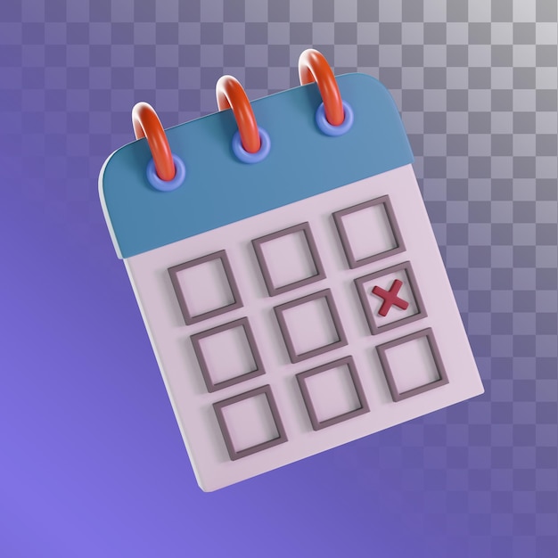 Illustrazione 3d di callendar