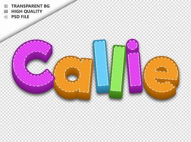 PSD callie typography text colorful craft spring psd transparent