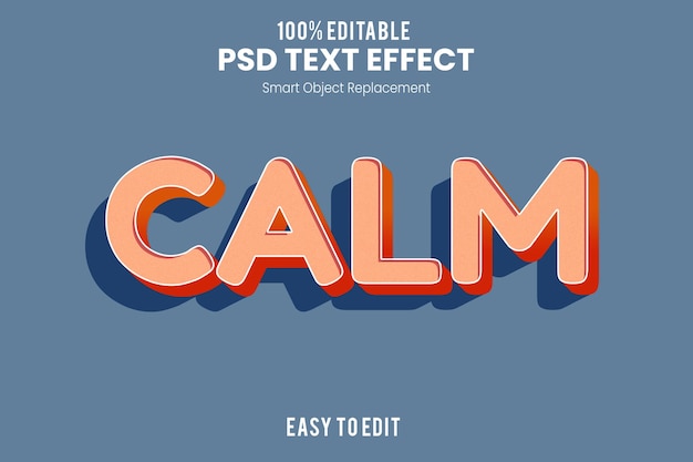 Calm 3d text effect