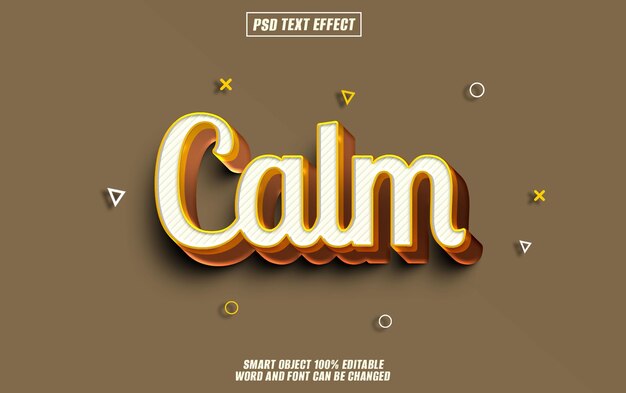 calm text effect font editable typography 3d text