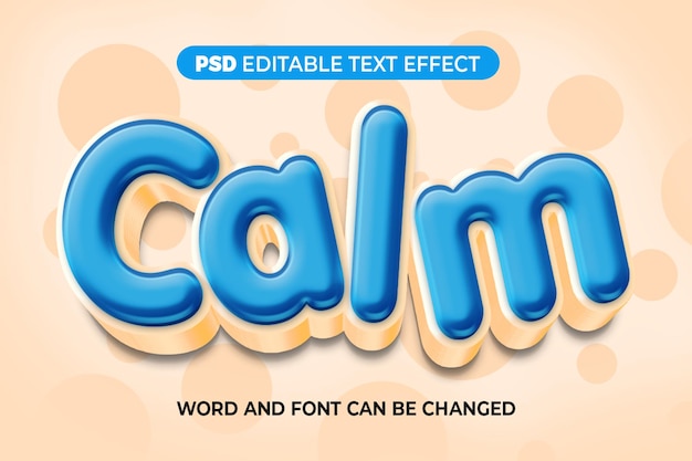 Calm text effect soft color