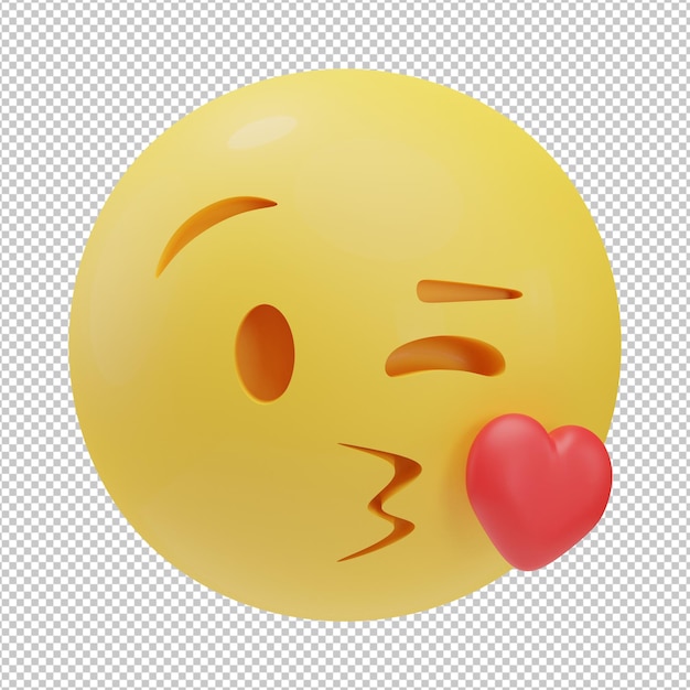 całowanie emoji 3d ilustracja