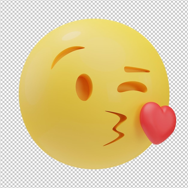 Całowanie Emoji 3d Ilustracja