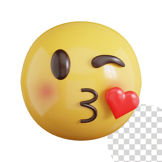 Całowanie ikona emoji 3d