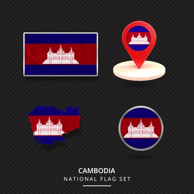 Национальный флаг камбоджиmaplocationbadge element design