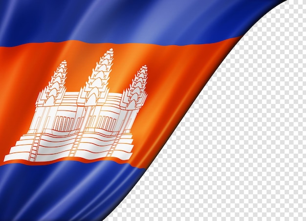 Cambodjaanse vlag geïsoleerd op witte banner