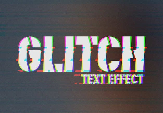 PSD camcorder glitch teksteffect mockup