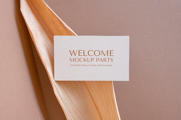 Camel and nude visit card mockup