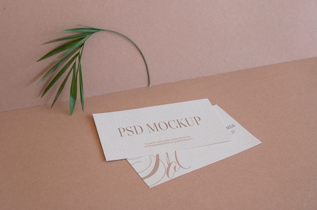 PSD camel and nude visit card mockup