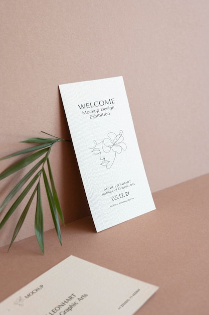 Camel and nude visit card mockup