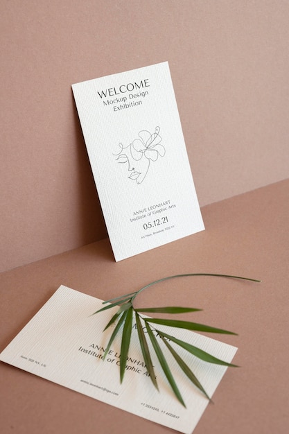 PSD camel and nude visit card mockup