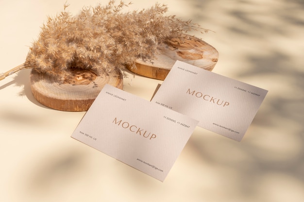 PSD camel and nude visit card mockup