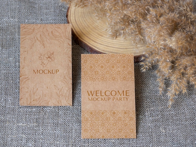 PSD camel and nude visit card mockup