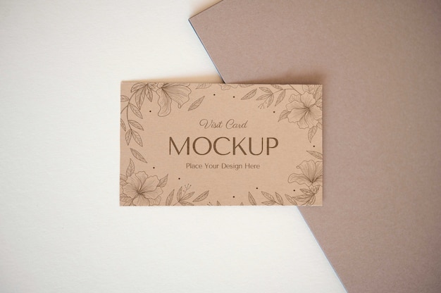 PSD camel and nude visits card mockup