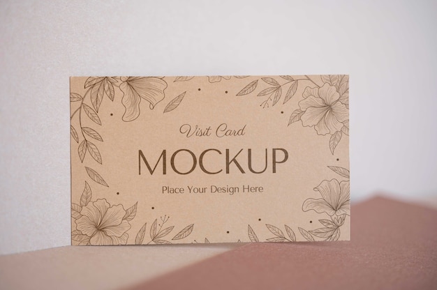 Camel and nude visits card mockup