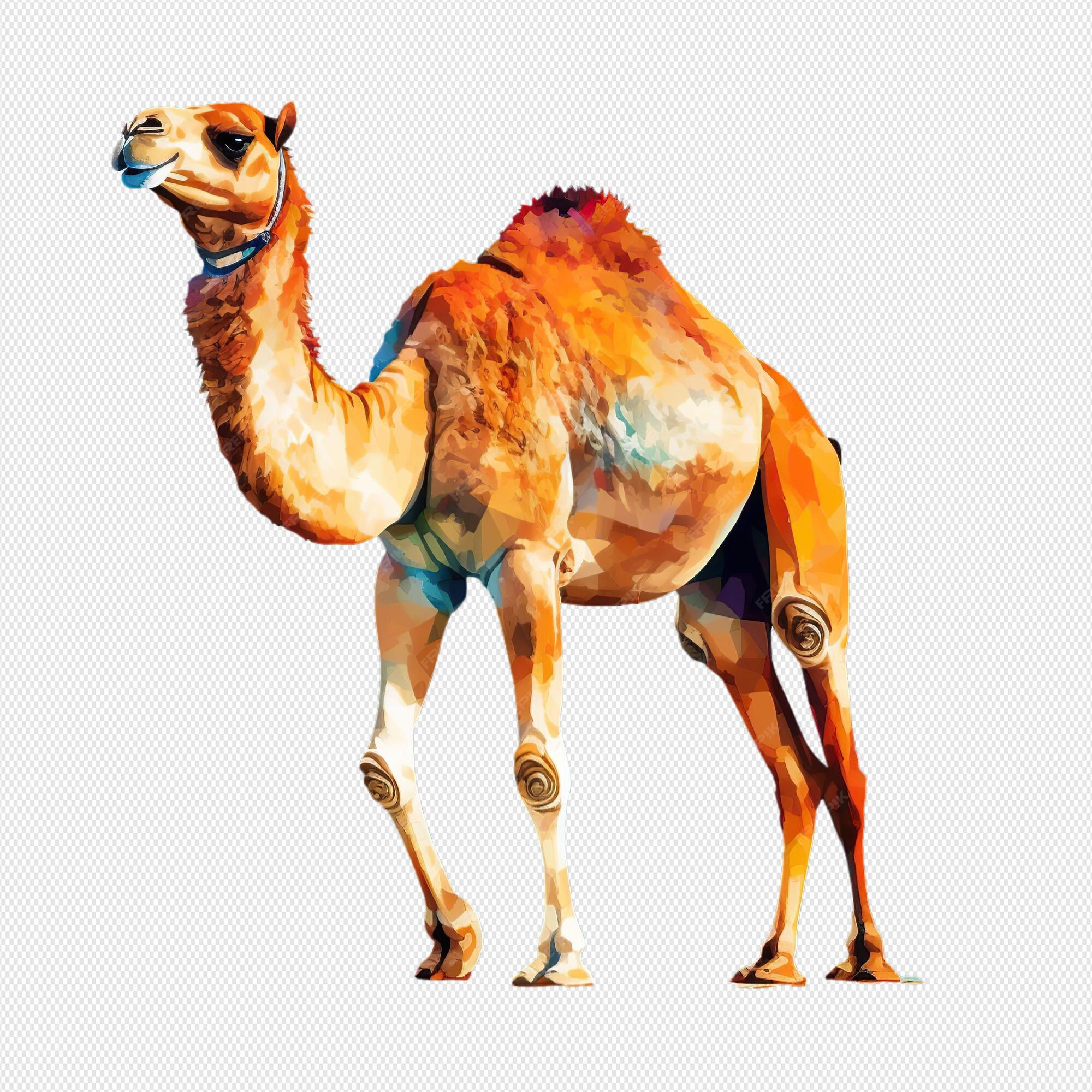 Premium PSD | Camel painted in watercolor