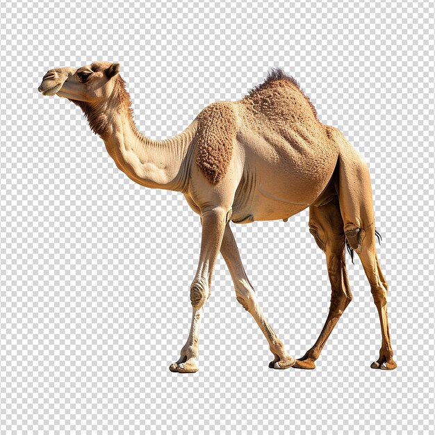 PSD camel walking front view isolated on transparent background png