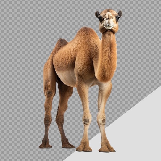 PSD camel walking front view isolated on transparent background png