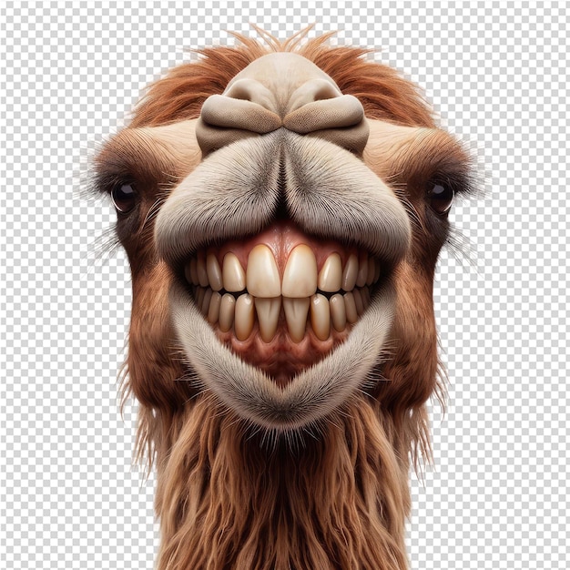 PSD a camel with a big smile and a picture of a camel with a big smile