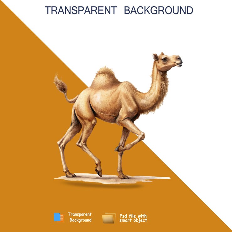 PSD a camel with a label that says camel on it