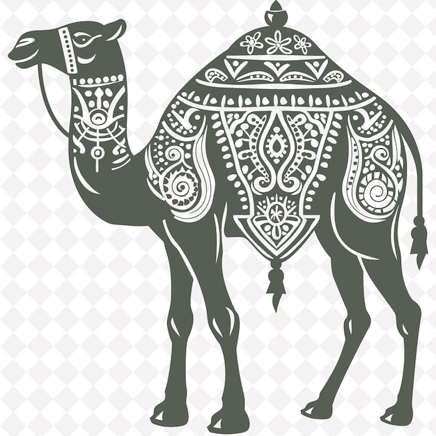 PSD a camel with a pattern on its head and the word camel