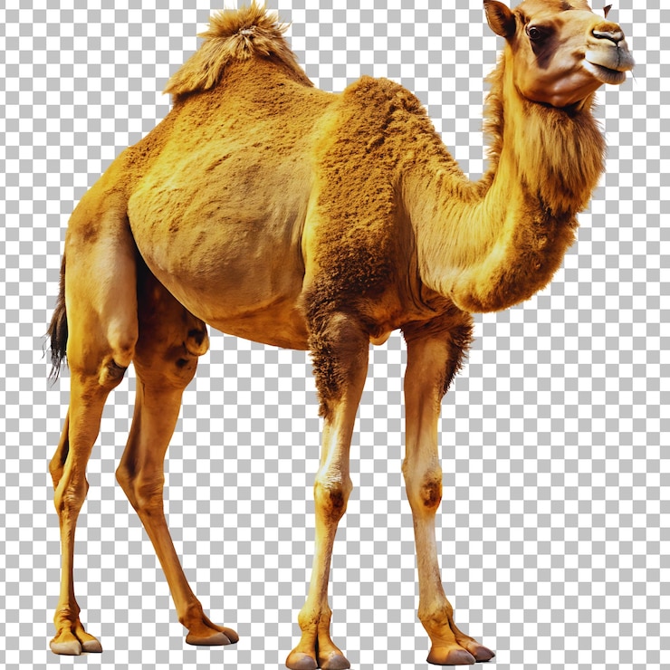 PSD a camel with a yellow body and a picture of a camel on it