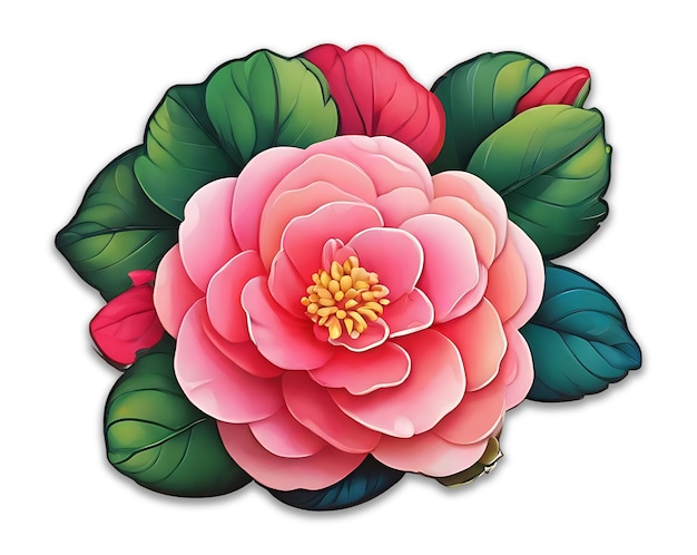 PSD camellia flower logo design psd