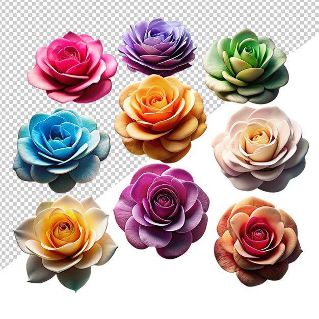 PSD camellia flowers camellia and rose flower collection for spring with various colors