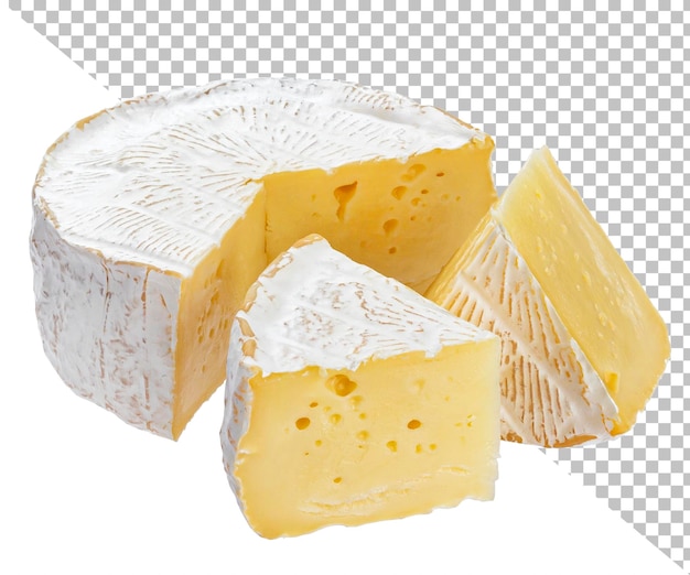 PSD camembert cheese isolated