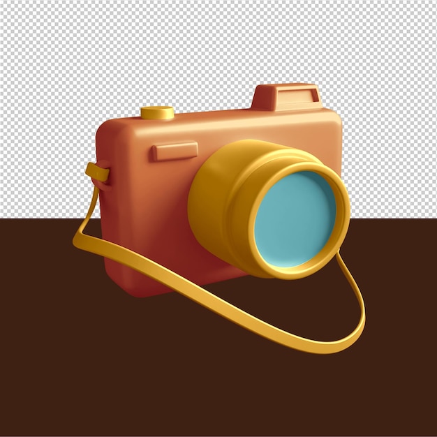 Camera 3d icon illustration free psd editable color