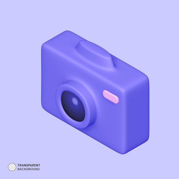 CAMERA 3d icon render with transparent background