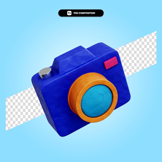 Camera 3d render illustration isolated