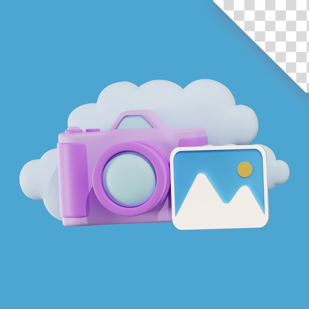 Rendering 3d di fotocamera e cloud