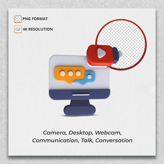 PSD fotocamera desktop webcam comunicazione parla conversazione