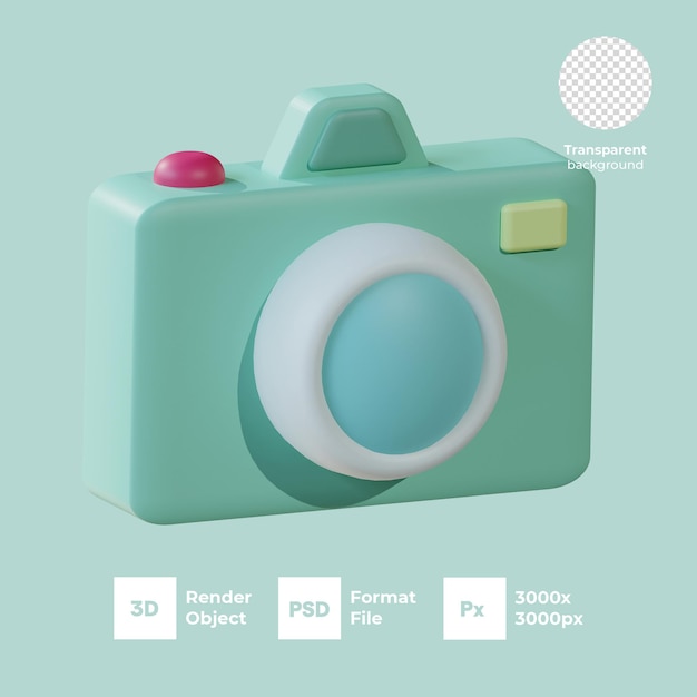 カメラ アイコン 3D レンダリング