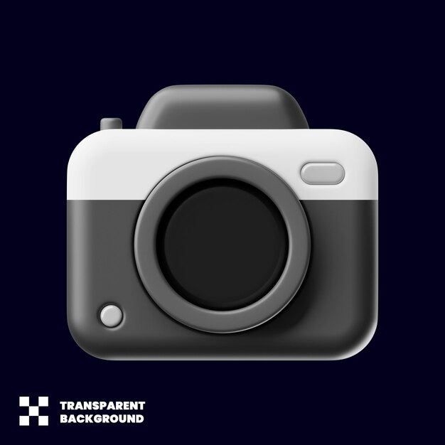 Camera illustration in minimalist 3d render