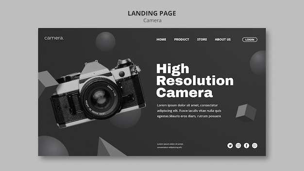 Camera landing page