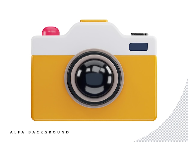 Fotocamera multimediale con illustrazione dell'icona vettoriale 3d