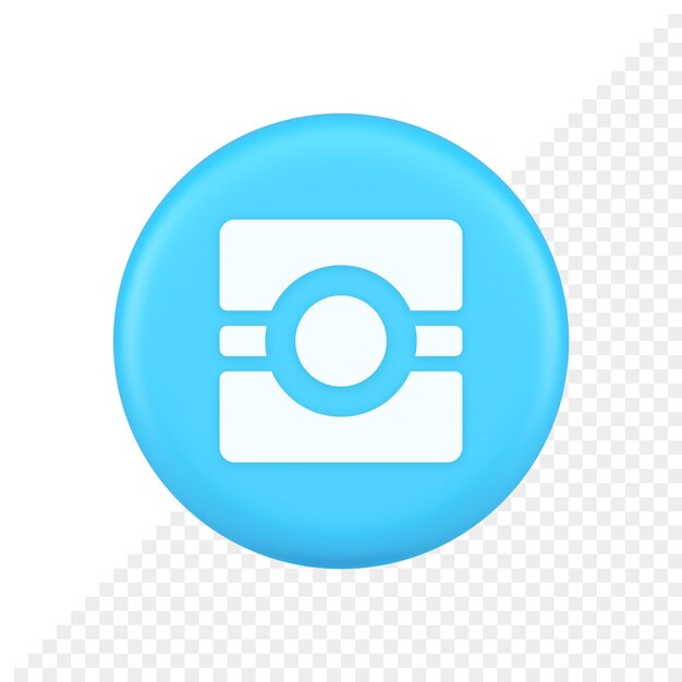 PSD camera photo video application button multimedia photograph service 3d realistic icon