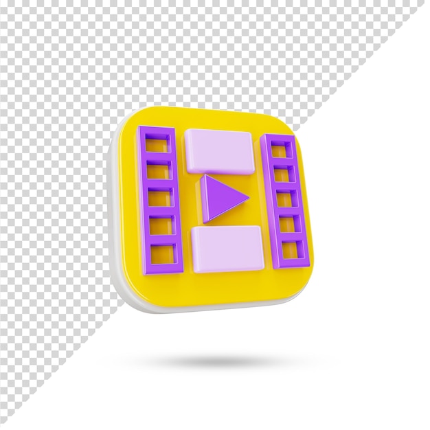 PSD camera reel 3d transparent icon 3d rendered 3d symbol and sign