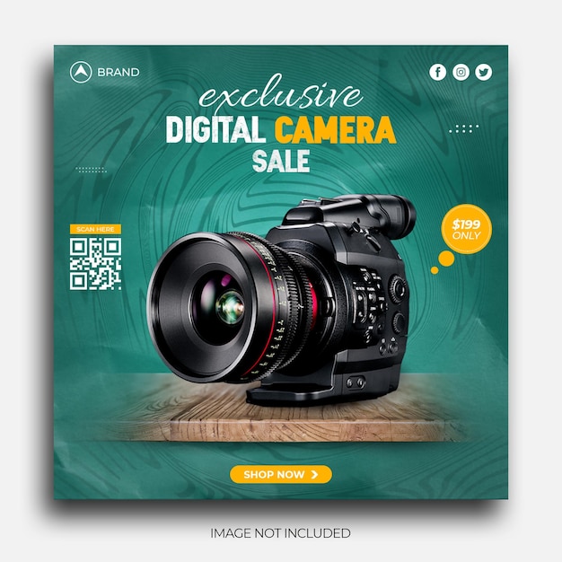 Camera sale social media post instagram post banner template