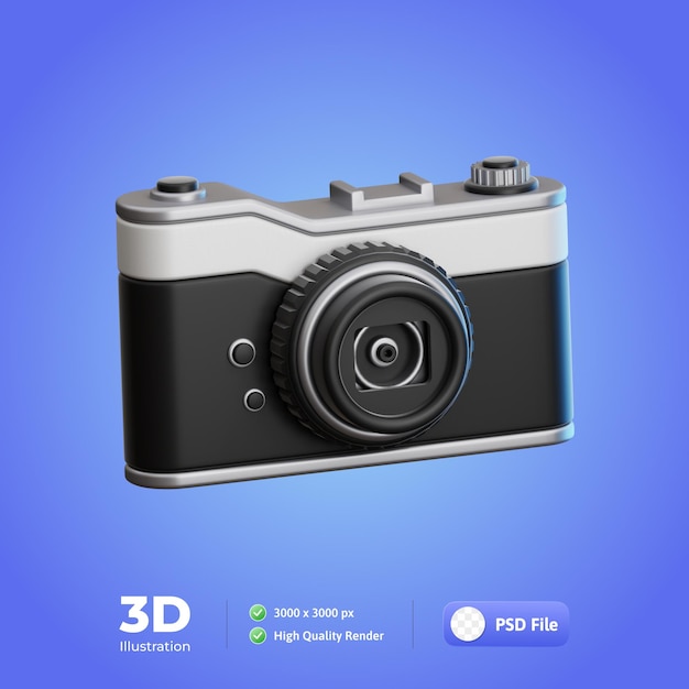 PSD camera travel 3d illustration